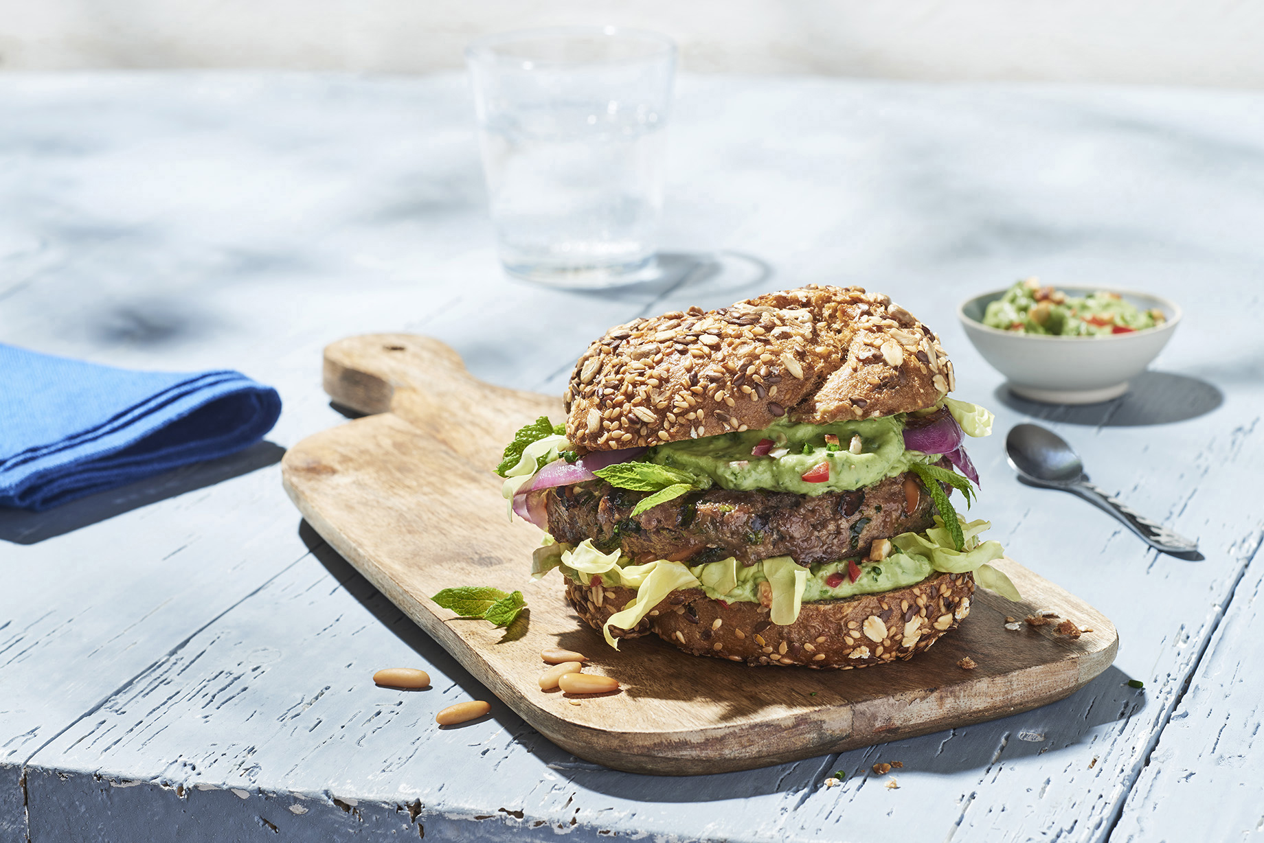 Fitness-Burger mit Löffel